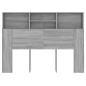 vidaXL Testiera con Scomparti Grigio Sonoma 140x19x103,5 cm