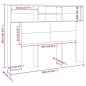 vidaXL Testiera con Scomparti Grigio Sonoma 140x19x103,5 cm