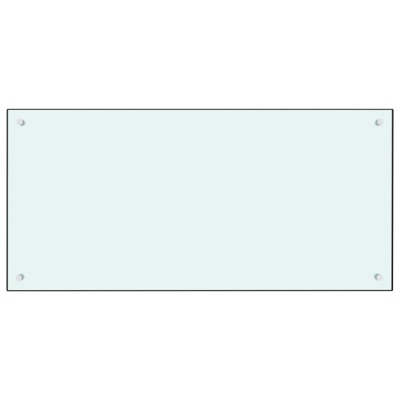  vidaXL Paraschizzi per Cucina Bianco 100x50 cm in Vetro Temperato