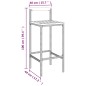 Set Bar Giardino 5pz Grigio Polyrattan e Legno Massello Acacia Set Bar Giardino 5pz Grigio Polyrattan e Legno Massello Acacia