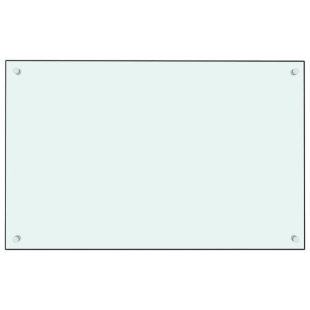  vidaXL Paraschizzi per Cucina Bianco 80x50 cm in Vetro Temperato