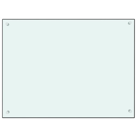 Paraschizzi per Cucina Bianco 80x60 cm in Vetro Temperato