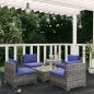 Set Divani da Giardino 5 pz con Cuscini in Polyrattan Grigio Set Divani da Giardino 5 pz con Cuscini in Polyrattan Grigio