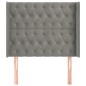 vidaXL Testiera ad Orecchio Grigio Chiaro 93x16x118/128 cm in Velluto