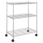 Scaffale a 3 Livelli con Ruote 60x35x81 cm Cromato 150 kg Scaffale a 3 Livelli con Ruote 60x35x81 cm Cromato 150 kg