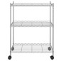 Scaffale a 3 Livelli con Ruote 60x35x81 cm Cromato 150 kg Scaffale a 3 Livelli con Ruote 60x35x81 cm Cromato 150 kg