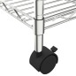 Scaffale a 3 Livelli con Ruote 60x35x81 cm Cromato 150 kg Scaffale a 3 Livelli con Ruote 60x35x81 cm Cromato 150 kg