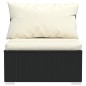 vidaXL Set Divani da Giardino 9 pz con Cuscini in Polyrattan Nero vidaXL Set Divani da Giardino 9 pz con Cuscini in Polyrattan Nero