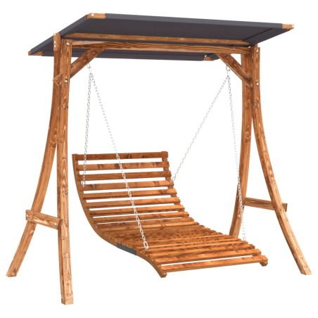 vidaXL Letto a Dondolo con Tetto Massello di Abete Finitura in Teak