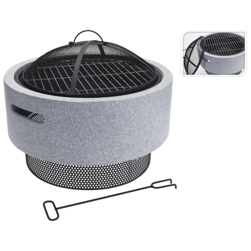 ProGarden Braciere e Griglia Barbecue Rotondo Grigio Chiaro 52x18,5 cm ProGarden Braciere e Griglia Barbecue Rotondo Grigio Chiaro 52x18,5 cm