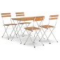 vidaXL Set Bistrò Pieghevole 5pz in Legno Massello di Acacia e Acciaio vidaXL Set Bistrò Pieghevole 5pz in Legno Massello di Acacia e Acciaio