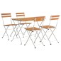 vidaXL Set Bistrò Pieghevole 5pz in Legno Massello di Acacia e Acciaio vidaXL Set Bistrò Pieghevole 5pz in Legno Massello di Acacia e Acciaio