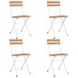 vidaXL Set Bistrò Pieghevole 5pz in Legno Massello di Acacia e Acciaio vidaXL Set Bistrò Pieghevole 5pz in Legno Massello di Acacia e Acciaio