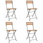 vidaXL Set Bistrò Pieghevole 5pz in Legno Massello di Acacia e Acciaio vidaXL Set Bistrò Pieghevole 5pz in Legno Massello di Acacia e Acciaio