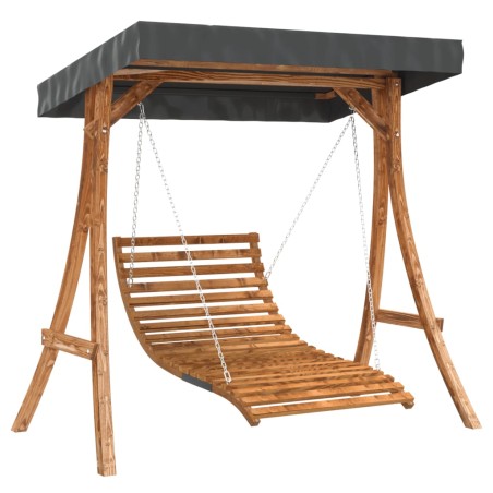 vidaXL Letto a Dondolo con Tetto Massello di Abete Finitura in Teak
