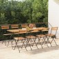 Sedie Pieghevoli da Bistrò 8 pz Legno Massello Teak e Acciaio Sedie Pieghevoli da Bistrò 8 pz Legno Massello Teak e Acciaio