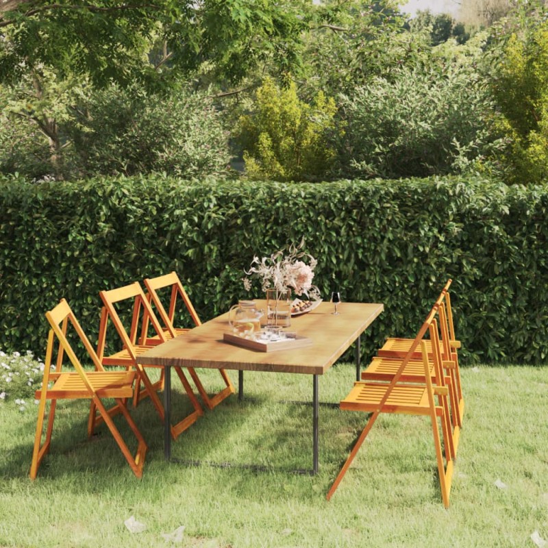 Sedie da Giardino Pieghevoli 6 pz in Legno Massello di Acacia Sedie da Giardino Pieghevoli 6 pz in Legno Massello di Acacia