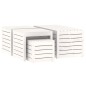 Set Cassette da Giardino 4 pz Bianco in Legno Massello di Pino Set Cassette da Giardino 4 pz Bianco in Legno Massello di Pino