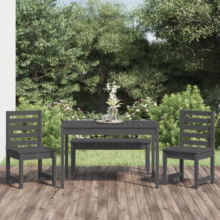 vidaXL Set da Pranzo per Giardino 4pz Grigio in Legno Massello di Pino