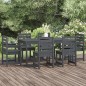 Set da Pranzo per Giardino 7pz Grigio in Legno Massello di Pino Set da Pranzo per Giardino 7pz Grigio in Legno Massello di Pino