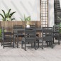 Set da Pranzo per Giardino 7pz Grigio in Legno Massello di Pino Set da Pranzo per Giardino 7pz Grigio in Legno Massello di Pino