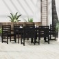 Set da Pranzo per Giardino 7pz Nero in Legno Massello di Pino Set da Pranzo per Giardino 7pz Nero in Legno Massello di Pino