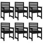 Set da Pranzo per Giardino 7pz Nero in Legno Massello di Pino Set da Pranzo per Giardino 7pz Nero in Legno Massello di Pino