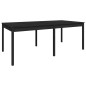 Set da Pranzo per Giardino 11pz Nero in Legno Massello di Pino