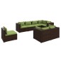 Set Divani da Giardino 8 pz con Cuscini in Polyrattan Marrone Set Divani da Giardino 8 pz con Cuscini in Polyrattan Marrone