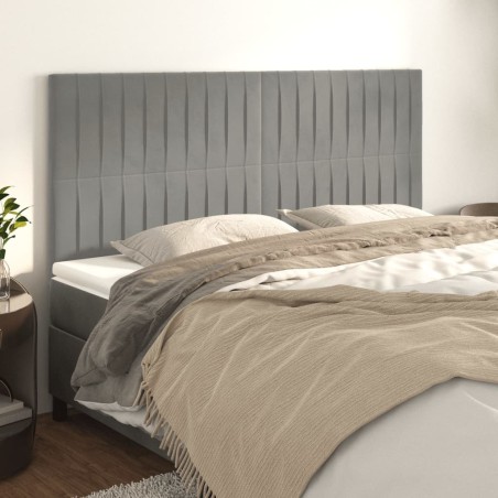 vidaXL Testiere 4 pz Grigio Chiaro 100x5x78/88 cm in Velluto