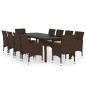 Set da Pranzo da Giardino 11 pz in Polyrattan Marrone