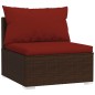 Set Divani da Giardino 7 pz con Cuscini in Polyrattan Marrone Set Divani da Giardino 7 pz con Cuscini in Polyrattan Marrone