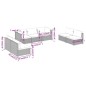 Set Divani da Giardino 7 pz con Cuscini in Polyrattan Marrone Set Divani da Giardino 7 pz con Cuscini in Polyrattan Marrone