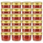 Vaso per Marmellata in Vetro Coperchio Oro 24 pz 110 ml Vaso per Marmellata in Vetro Coperchio Oro 24 pz 110 ml