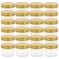 Vaso per Marmellata in Vetro Coperchio Oro 24 pz 110 ml Vaso per Marmellata in Vetro Coperchio Oro 24 pz 110 ml