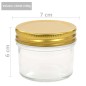 Vaso per Marmellata in Vetro Coperchio Oro 24 pz 110 ml Vaso per Marmellata in Vetro Coperchio Oro 24 pz 110 ml