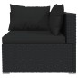 Set Divani da Giardino 7 pz con Cuscini in Polyrattan Nero Set Divani da Giardino 7 pz con Cuscini in Polyrattan Nero