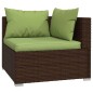 Set Divani da Giardino 7 pz con Cuscini in Polyrattan Marrone Set Divani da Giardino 7 pz con Cuscini in Polyrattan Marrone