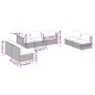 Set Divani da Giardino 7 pz con Cuscini in Polyrattan Marrone Set Divani da Giardino 7 pz con Cuscini in Polyrattan Marrone