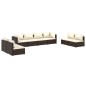 vidaXL Set Divani da Giardino con Cuscini 8 pz in Polyrattan Marrone vidaXL Set Divani da Giardino con Cuscini 8 pz in Polyrattan Marrone