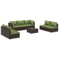 Set Divani da Giardino 8 pz con Cuscini in Polyrattan Marrone Set Divani da Giardino 8 pz con Cuscini in Polyrattan Marrone