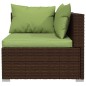 Set Divani da Giardino 8 pz con Cuscini in Polyrattan Marrone Set Divani da Giardino 8 pz con Cuscini in Polyrattan Marrone