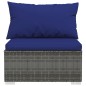Set Divani da Giardino 8 pz con Cuscini in Polyrattan Grigio Set Divani da Giardino 8 pz con Cuscini in Polyrattan Grigio