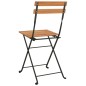 Sedie Pieghevoli da Bistrò 6 pz Legno Massello Teak e Acciaio Sedie Pieghevoli da Bistrò 6 pz Legno Massello Teak e Acciaio