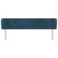 Testiera ad Orecchio Blu Scuro 203x23x78/88 cm in Velluto