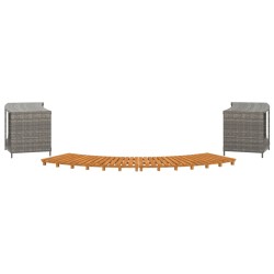 vidaXL Bordo per Spa Grigio in Polyrattan e Legno Massello di Acacia 