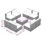 Set Divani da Giardino 9 pz con Cuscini in Polyrattan Grigio Set Divani da Giardino 9 pz con Cuscini in Polyrattan Grigio