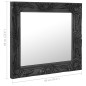 Specchio da Parete Stile Barocco 60x60 cm Nero Specchio da Parete Stile Barocco 60x60 cm Nero