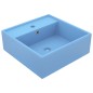 Lavabo Troppopieno Cubico Azzurro Opaco 41x41cm Ceramica Lavabo Troppopieno Cubico Azzurro Opaco 41x41cm Ceramica