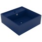 Lavabo Troppopieno Quadrato Blu Scuro Opaco 41x41cm Ceramica Lavabo Troppopieno Quadrato Blu Scuro Opaco 41x41cm Ceramica